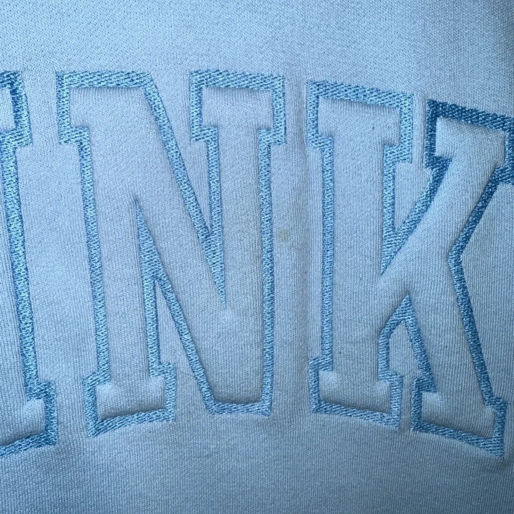 Victoria’s Secret PINK Baby Blue Sweatshirt Embroidered Logo Small Women’s - Picture 5 of 12